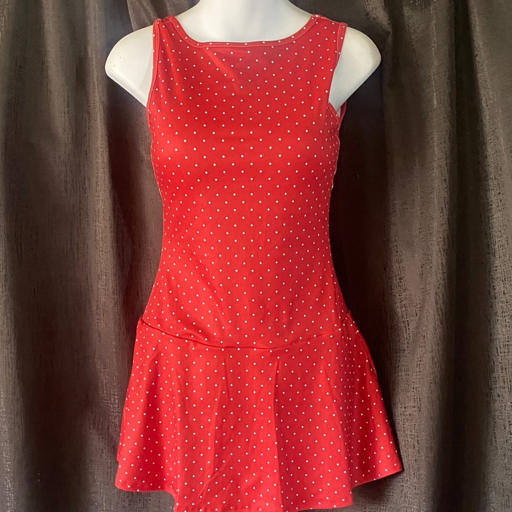Red Polka Dot Sleeveless Dress with shorts size S  Kimberly